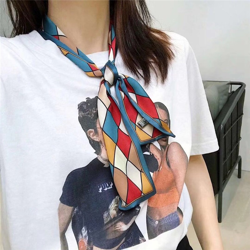 韓國網紅ins小絲巾女春夏秋百搭裝飾小領巾綁包包發箍飄帶-細節圖2