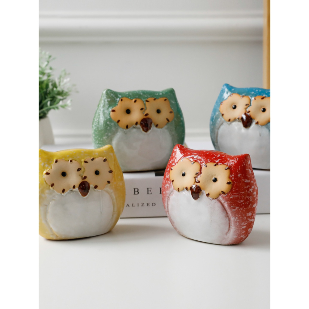 創意動物陶瓷擺件 家居飾品窯變釉情侶工藝品新婚禮物辦公室擺設-細節圖5