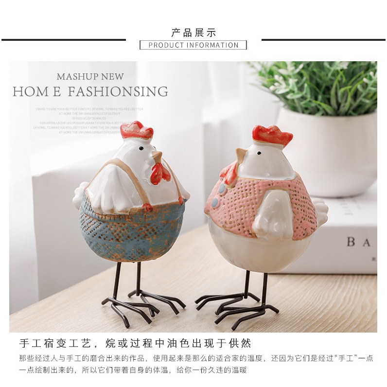 創意動物陶瓷擺件 家居飾品窯變釉情侶工藝品新婚禮物辦公室擺設-細節圖10