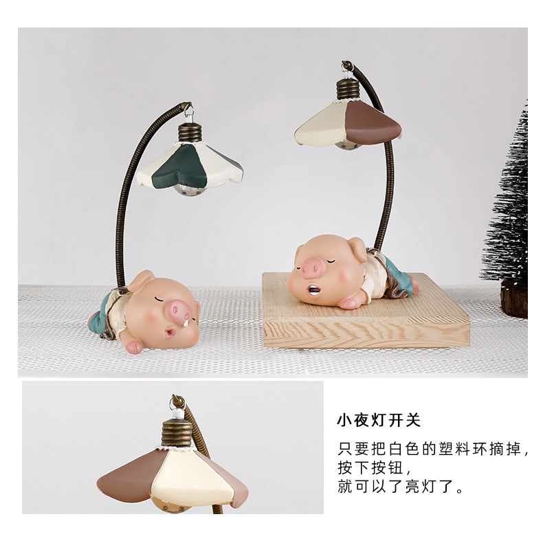 趴趴豬創意存錢罐擺件家居工藝品樹脂送朋友女生生日禮物小豬擺設-細節圖9
