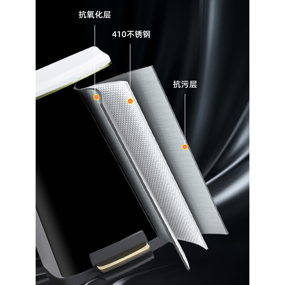 輕奢垃圾桶家用客廳廚房用大容量帶蓋廁所衛生間大號腳踏式不銹鋼-細節圖3