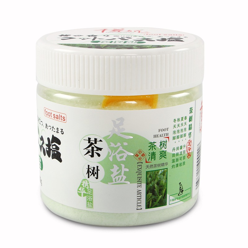 千草妍茶樹足浴鹽泡腳鹽泡腳粉足浴粉足部除足臭去腳臭腳汗腳脫皮-細節圖2