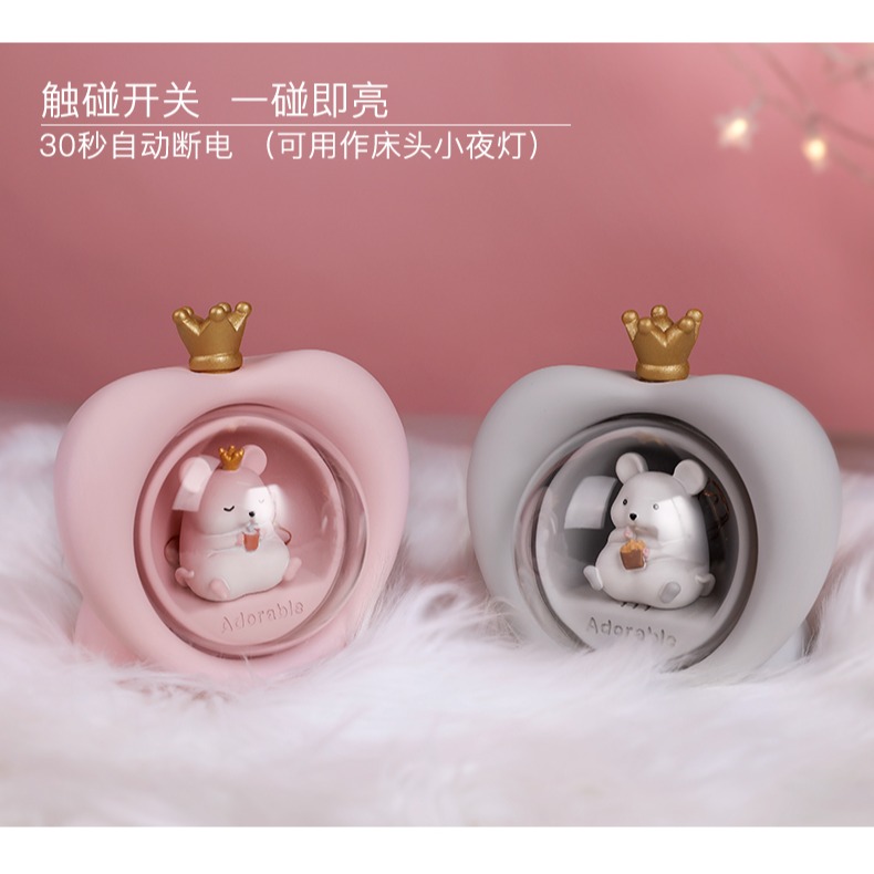 貪喫鼠存錢罐擺件少女心家居可愛潮流桌面生肖鼠年禮物小飾品新年-細節圖10