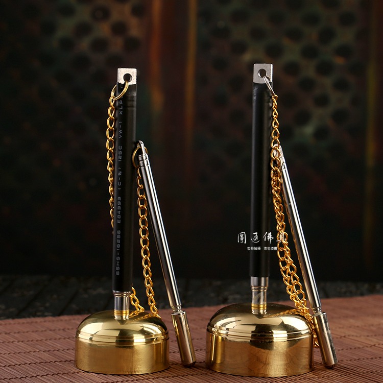 純銅引磬銅罄伸縮引慶寺廟法器佛堂打樂器用品木魚鈴-細節圖3