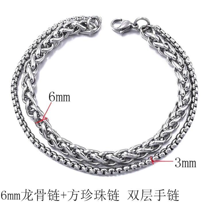 歐美嘻哈古巴手鏈男潮街頭ins個性小眾設計啞鈴鈦鋼手飾女生-細節圖4