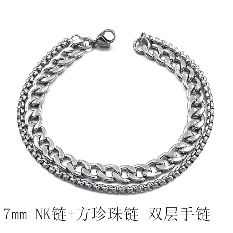 歐美嘻哈古巴手鏈男潮街頭ins個性小眾設計啞鈴鈦鋼手飾女生-細節圖10