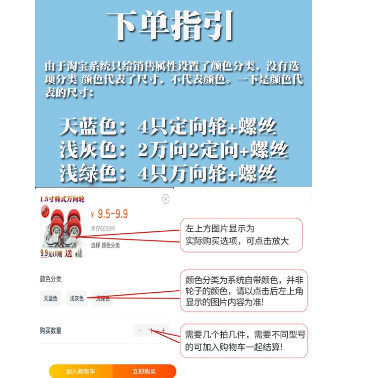 1.5寸輕型韓式腳輪萬向輪書櫃?轆音箱小輪子茶幾桌椅滑輪滾輪子-細節圖5