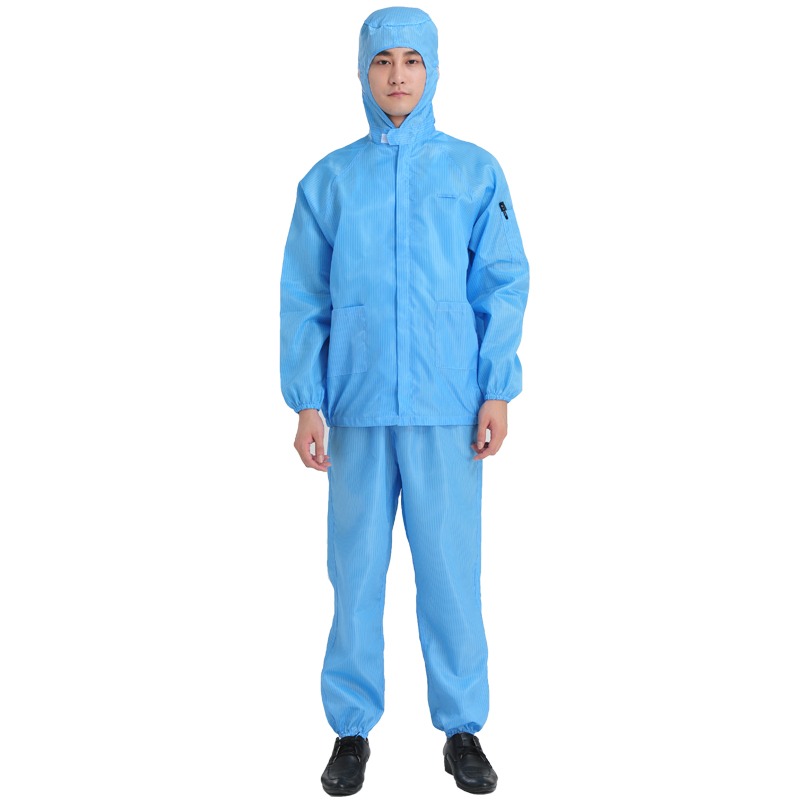 靜電衣大褂防靜電服工作服 藍色白色無塵服無塵衣 電子廠靜電衣服-細節圖2