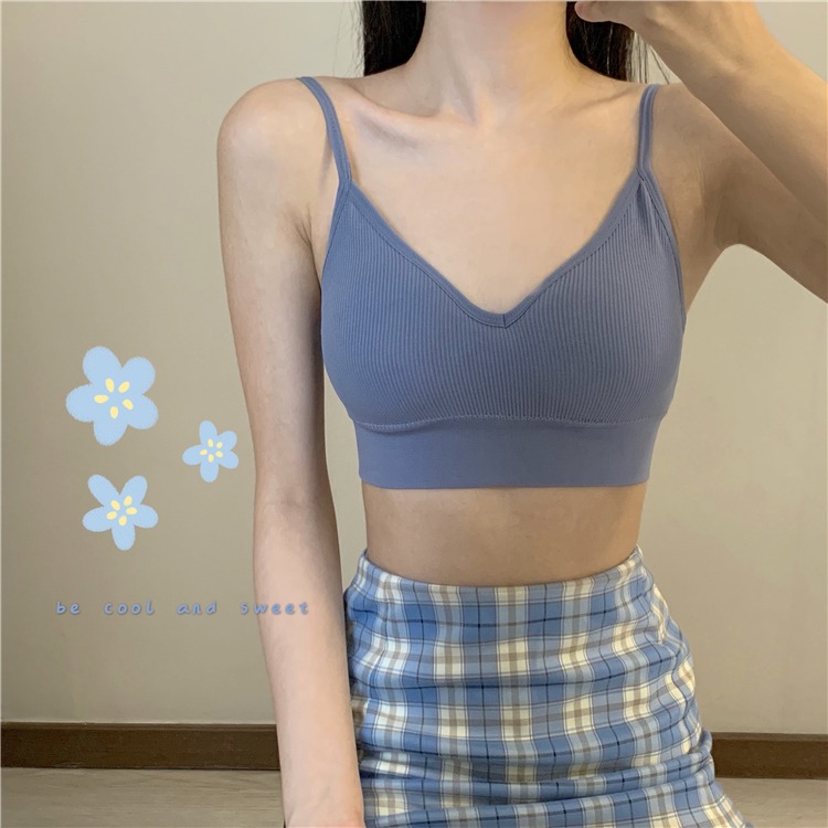 運動內衣女裝夏季2021新款抹胸小胸聚攏無鋼圈美背文胸裹胸帶胸墊-細節圖4