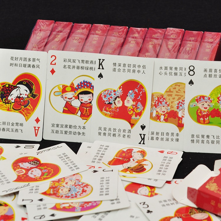 結婚用品撲克牌創意回禮小禮品情侶個性婚宴婚慶撲克休閑娛樂道具-細節圖3