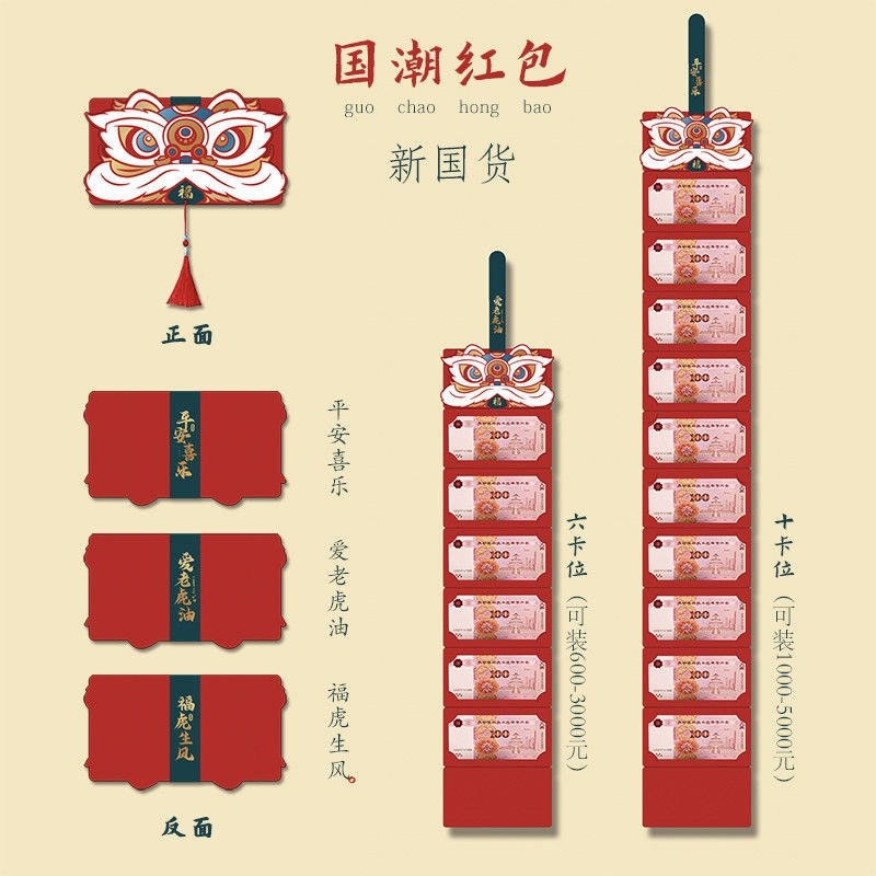 抖音同款折疊2022虎年新春節表白生日紅包個性創意過年壓歲利是封-細節圖4
