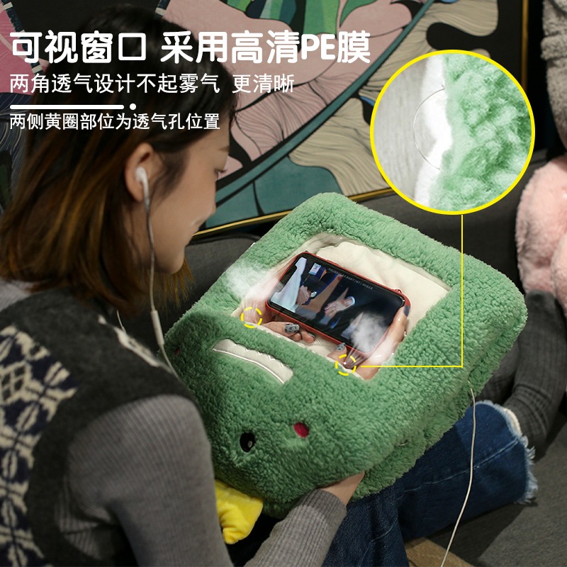 冬季暖手抱枕被子兩用插手毛絨捂手枕可視玩手機神器男女學生可愛-細節圖3