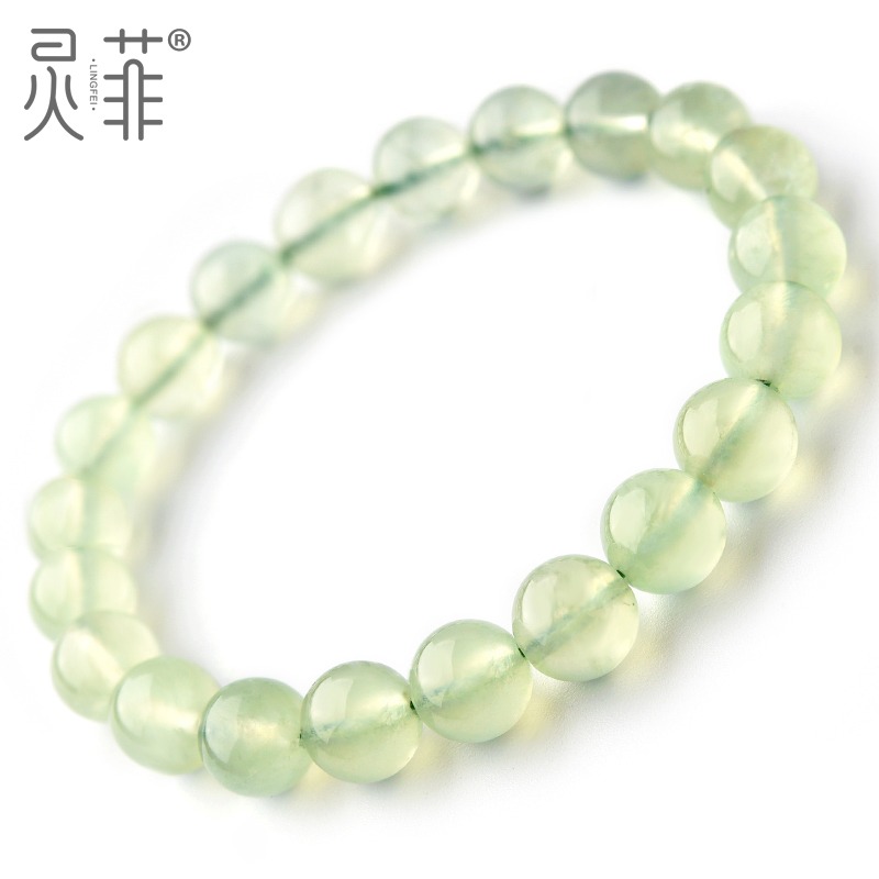 天然冰種葡萄石手鏈女6-10mm冰糯葡萄晶原石單圈綠色水晶手串飾品-細節圖2