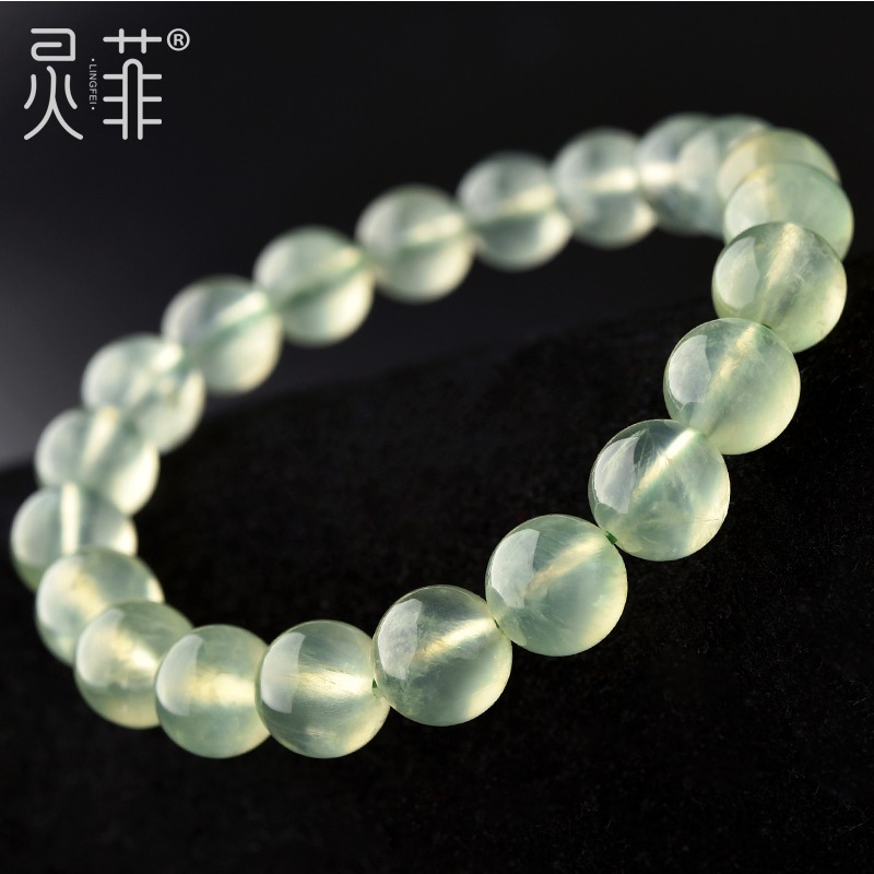 天然冰種葡萄石手鏈女6-10mm冰糯葡萄晶原石單圈綠色水晶手串飾品-細節圖3