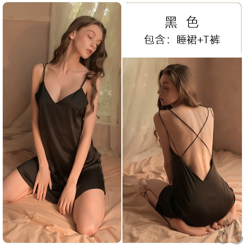 性感睡衣維密極度誘惑性趣睡衣帶胸墊性惑調情緒內衣吊帶睡裙女夏-細節圖5