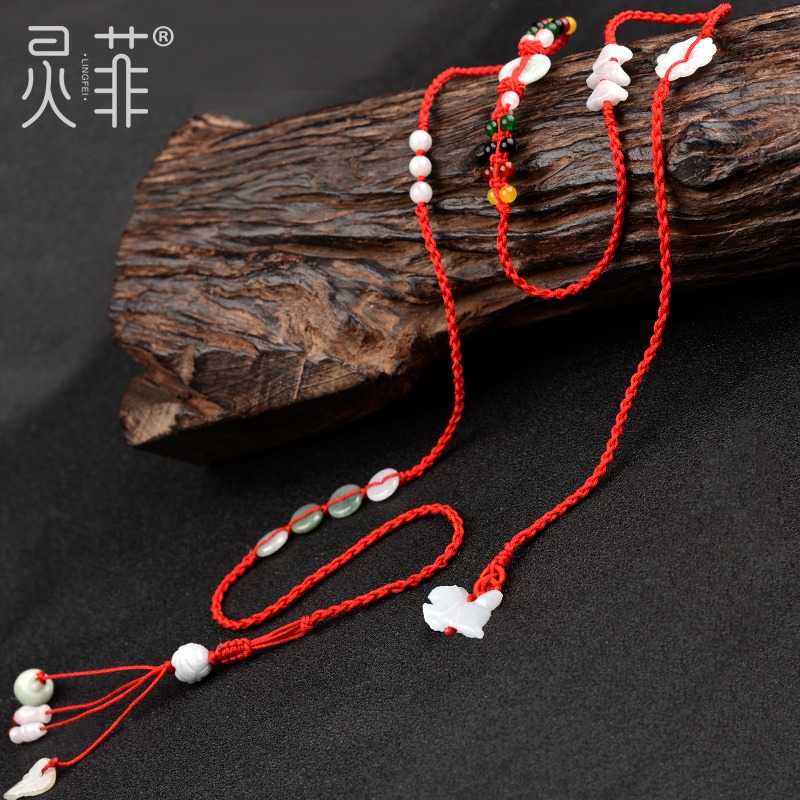 年虎年本命年紅繩腰鏈十二生肖屬虎人編織腰繩身體鏈腰帶男女-細節圖2