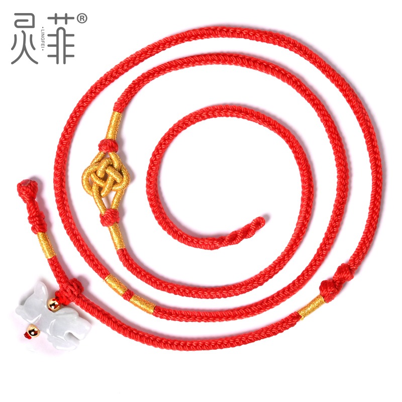 年安歲紅繩月石腰鏈本命虎年屬虎猴蛇豬紅腰帶腰繩吉祥物男女-細節圖4