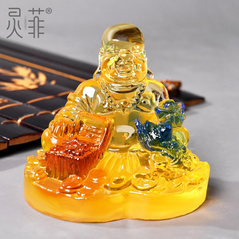 年屬猴人和氣生財琉璃擺件生肖犯沖太歲虎年宋韶光客廳吉祥物-細節圖2