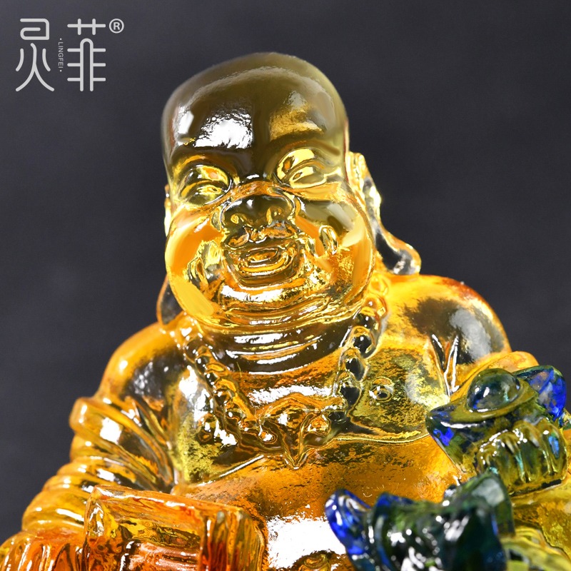 年屬猴人和氣生財琉璃擺件生肖犯沖太歲虎年宋韶光客廳吉祥物-細節圖3