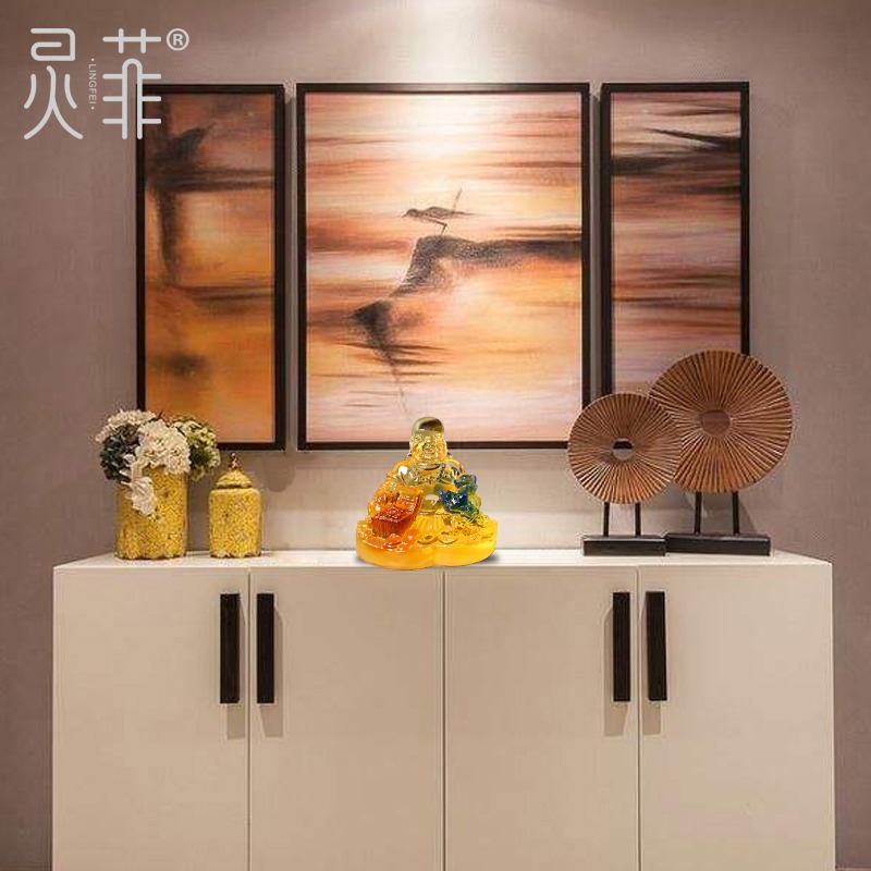 年屬猴人和氣生財琉璃擺件生肖犯沖太歲虎年宋韶光客廳吉祥物-細節圖4