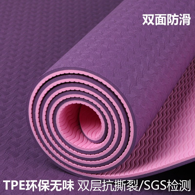 瑕疵品處理tpe瑜伽墊6mm雙面防滑初學者健身墊瑜珈墊子地墊家用-細節圖3