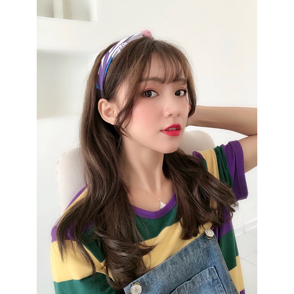 韓版百搭ins絲巾發帶女街頭女生酷綁發網紅復古法式日常外戴頭巾-細節圖3