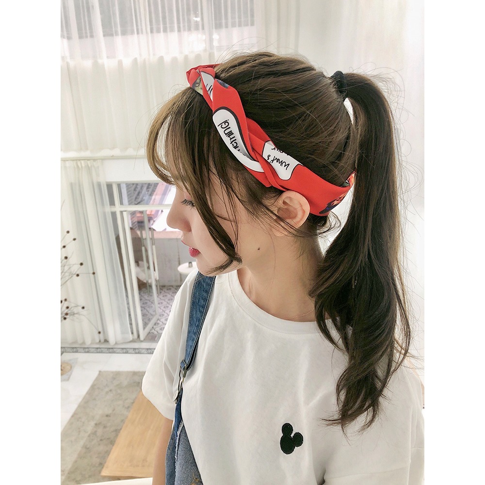 韓版百搭ins絲巾發帶女街頭女生酷綁發網紅復古法式日常外戴頭巾-細節圖4