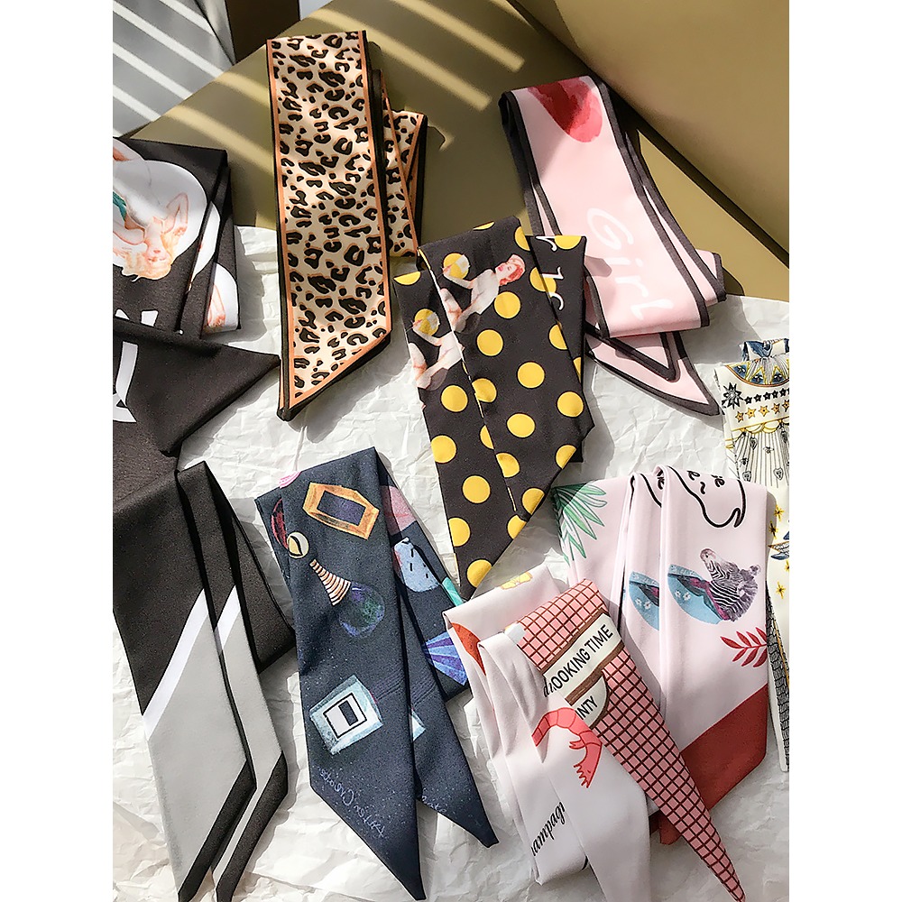 韓版百搭ins絲巾發帶女街頭女生酷綁發網紅復古法式日常外戴頭巾-細節圖5
