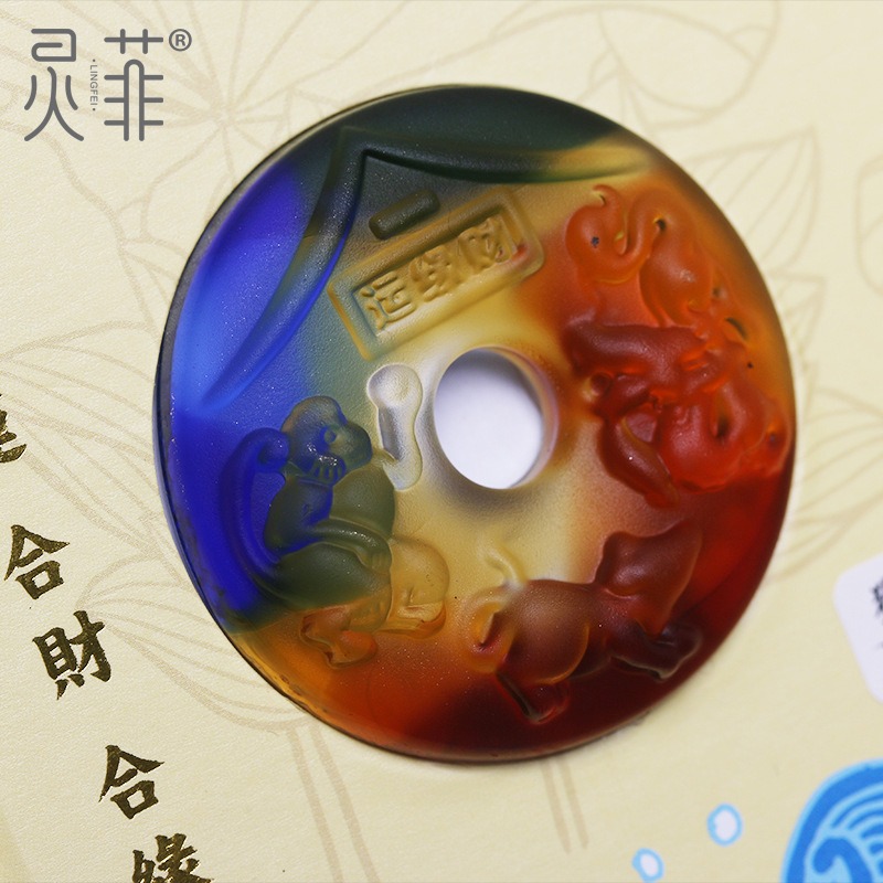年生肖三合牌屬虎猴蛇豬琉璃吉祥物虎馬狗龍鼠猴豬兔羊蛇雞牛-細節圖4