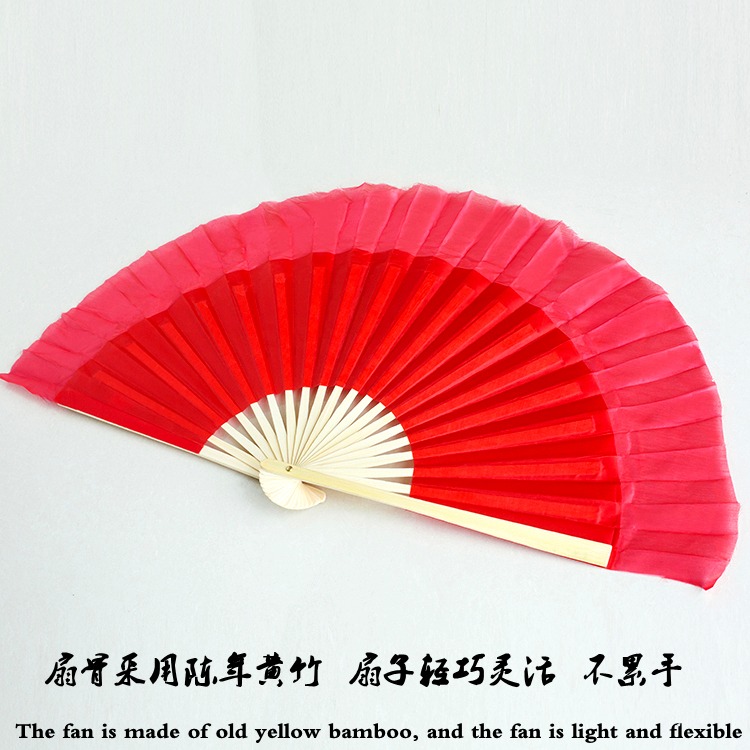 8寸真絲榮昌扇兒童考級舞蹈扇子膠州秧歌雲南花鼓燈扇練功小紅扇-細節圖3