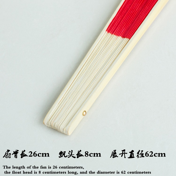 8寸真絲榮昌扇兒童考級舞蹈扇子膠州秧歌雲南花鼓燈扇練功小紅扇-細節圖5