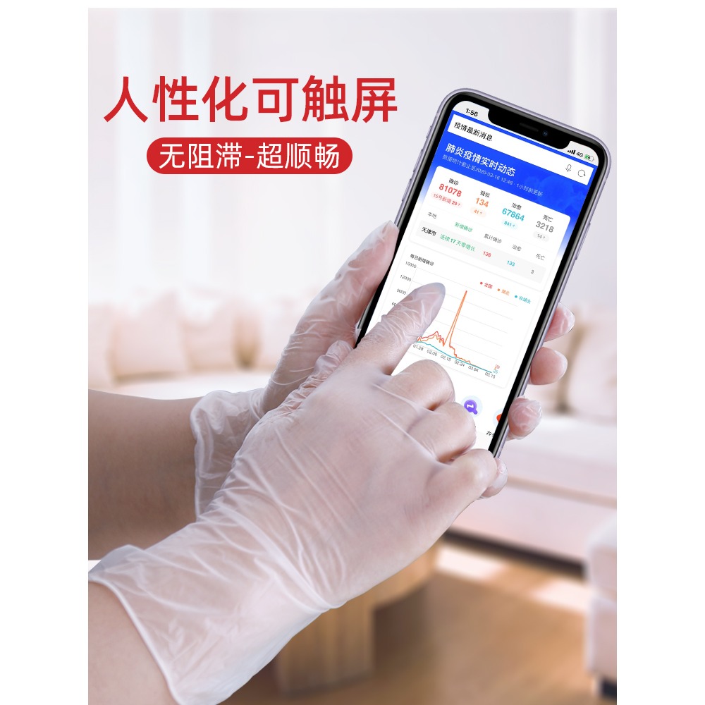 一次性手套橡膠刷洗碗女廚房家用防水耐用型加厚家務硅膠膠皮洗菜-細節圖3