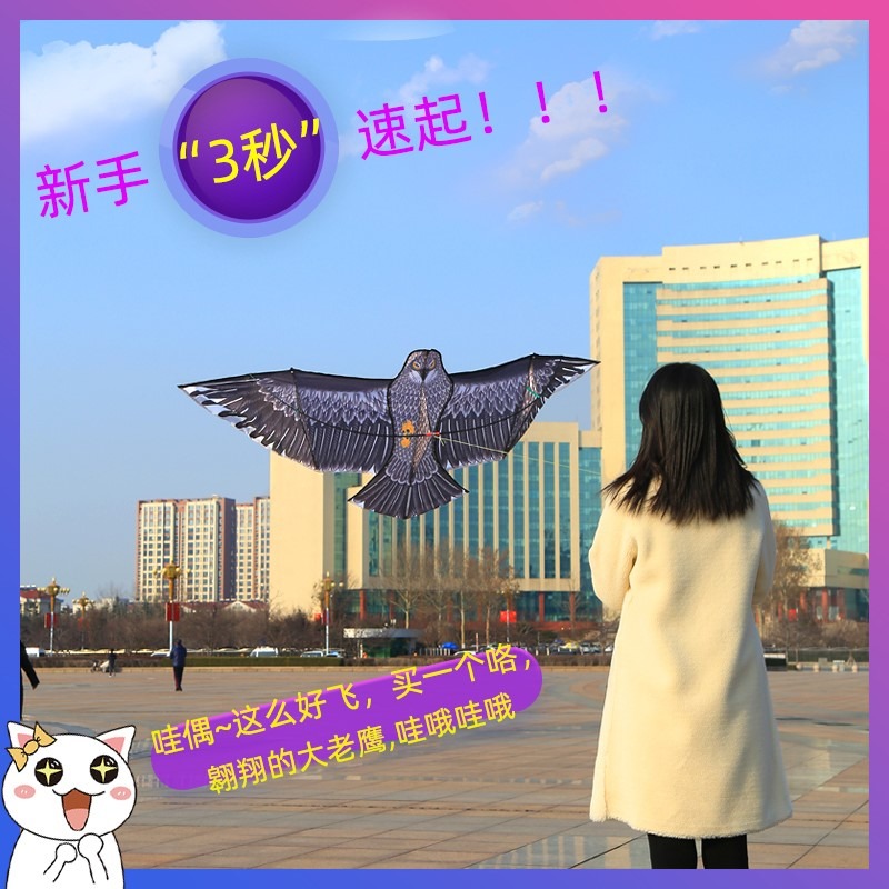 網紅老鷹風箏大人專用兒童微風易飛大型高檔成人專業級中國風濰坊-細節圖3