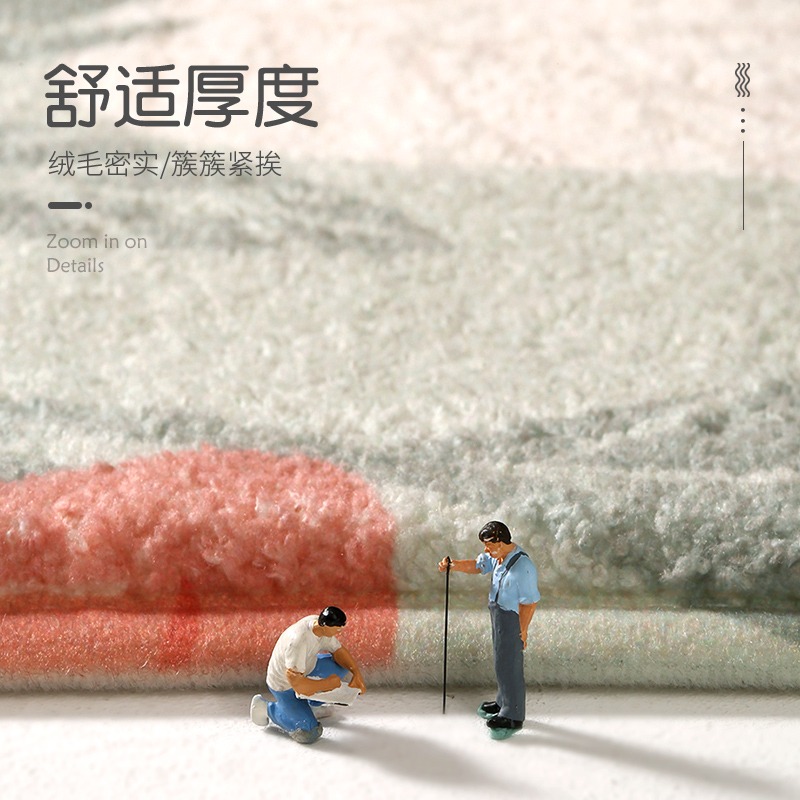 簡約家用長條臥室牀邊地毯房間客廳兒童房加厚地墊羊羔絨牀前腳墊-細節圖4