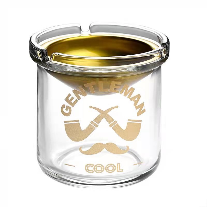 帶蓋漏斗煙灰缸創意不銹鋼家用潮流煙缸個性客廳煙盅ins風防灰塵-細節圖5
