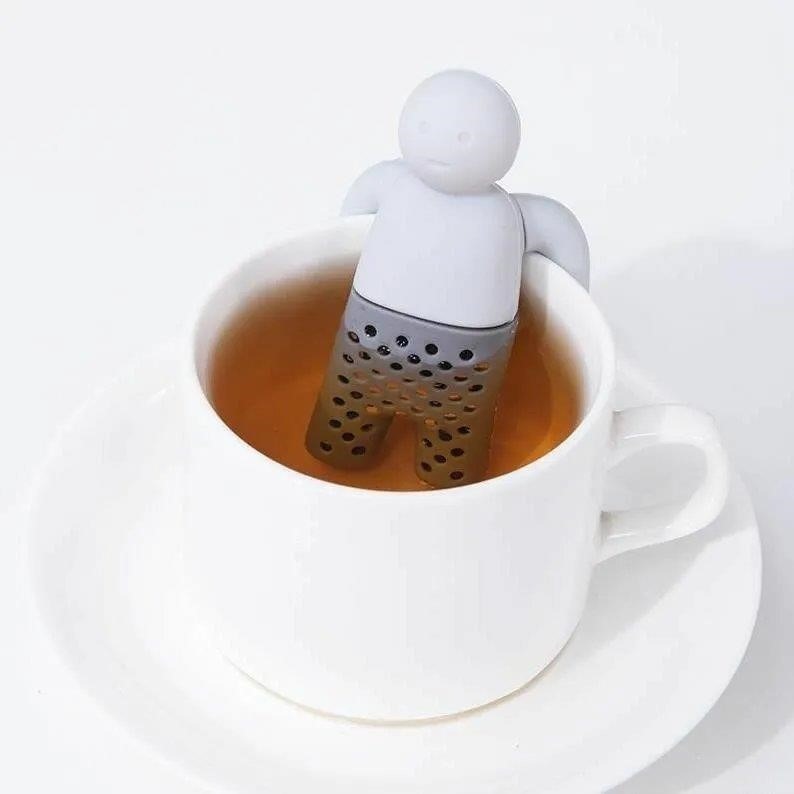抖音同款可愛便攜茶葉過濾小人茶漏泡茶葉過濾器硅膠懶人神器茶濾-細節圖2