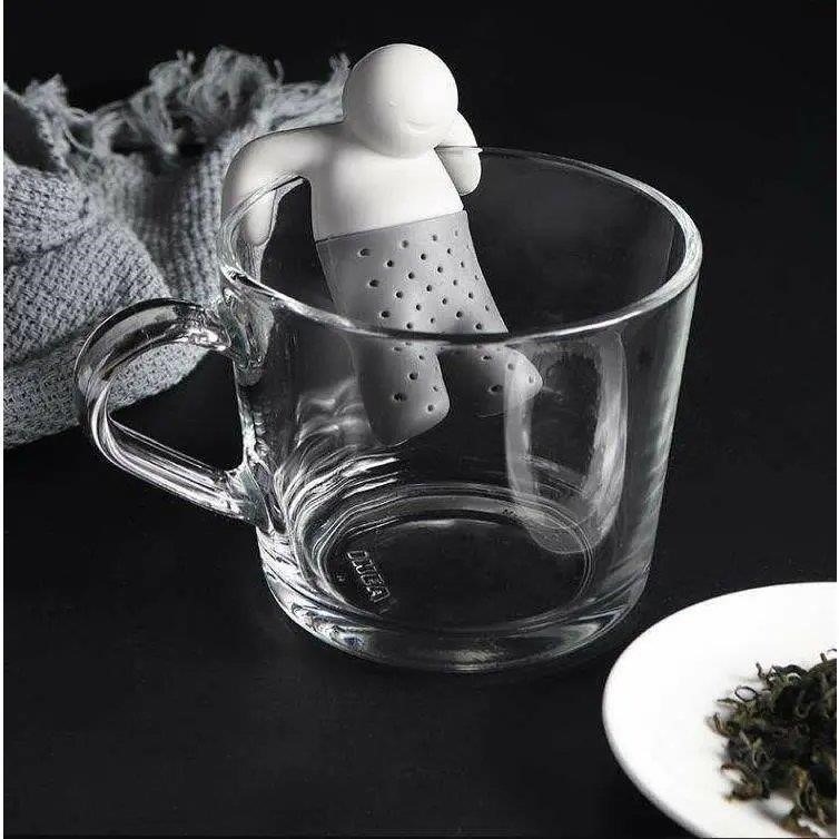 抖音同款可愛便攜茶葉過濾小人茶漏泡茶葉過濾器硅膠懶人神器茶濾-細節圖4