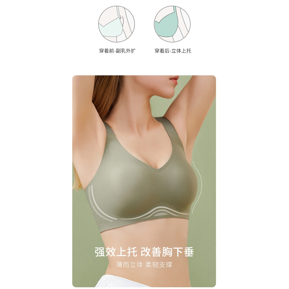 無痕內衣女聚攏小胸收副乳大胸顯小防滑防下垂運動文胸罩夏季薄款-細節圖9