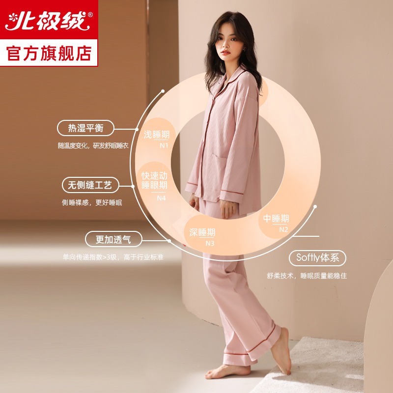 睡衣春秋女款純棉長袖2022年新款夏季女士薄款可外穿家居服套裝-細節圖2