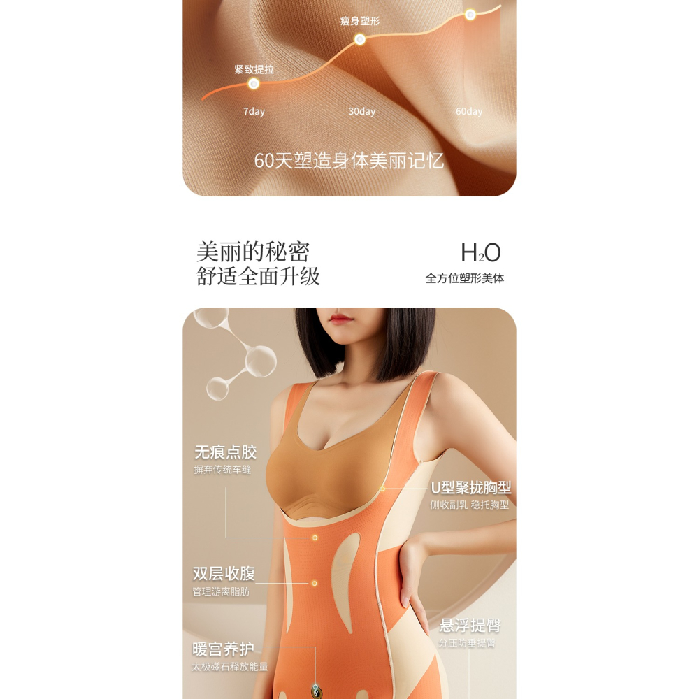連體塑身衣女新型款收腹提臀後脫式無痕產後束腰美體瘦身塑形內衣-細節圖9