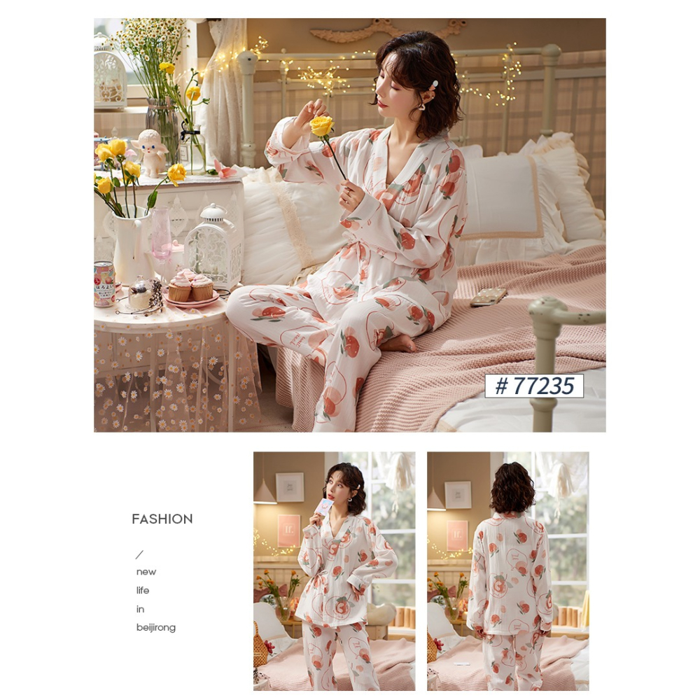 月子服春秋款純棉產後產婦餵奶哺乳孕婦秋冬季2022年睡衣女家居服-細節圖9