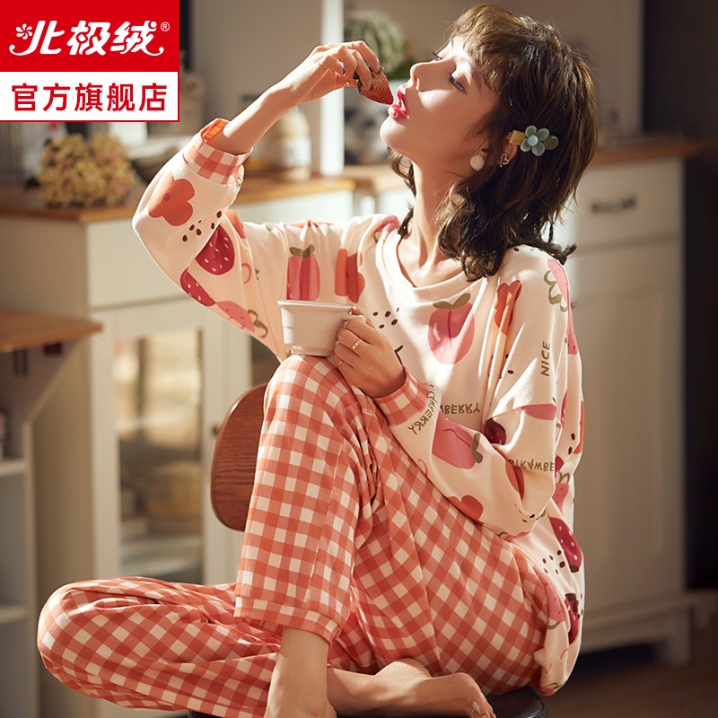 睡衣女春秋季純棉長袖薄款可外穿2022年新款夏季女士家居服套裝-細節圖2