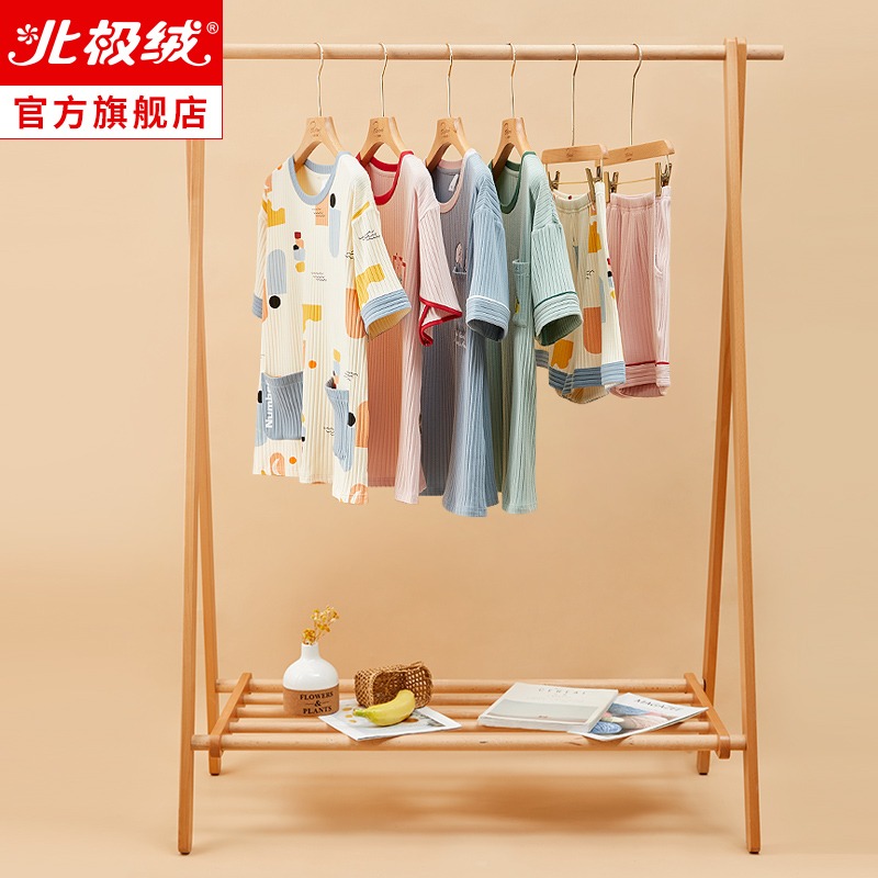 睡衣女士夏季純棉短袖薄款春夏2022年新款女全棉夏天家居服套裝-細節圖4