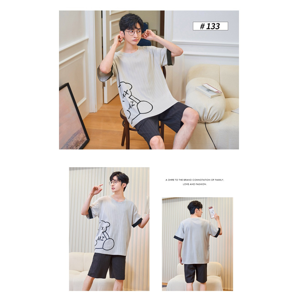 睡衣男款夏季純棉短袖2022新款大碼薄款春秋青少年兩件家居服套裝-細節圖10