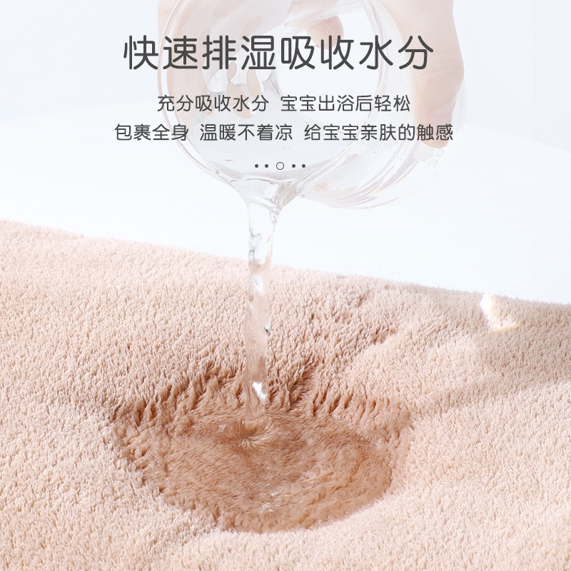 帶帽浴巾男女童寶寶家用吸水速幹比純棉柔軟新生洗澡卡通斗篷浴袍-細節圖3
