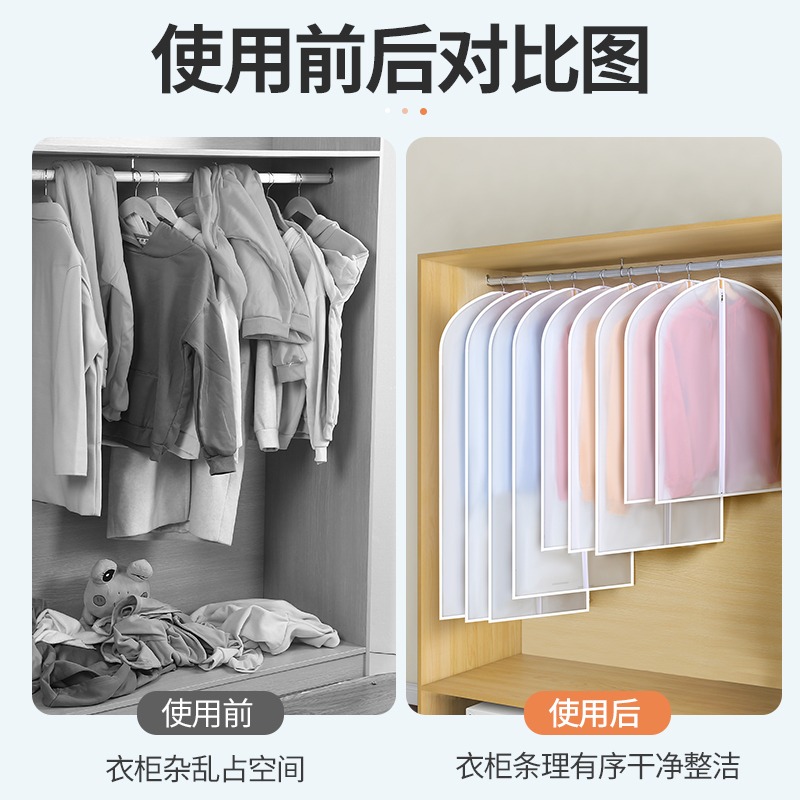 衣服防塵罩掛衣袋衣物防塵袋掛式保護套子全封閉衣櫃大衣衣袋家用-細節圖2
