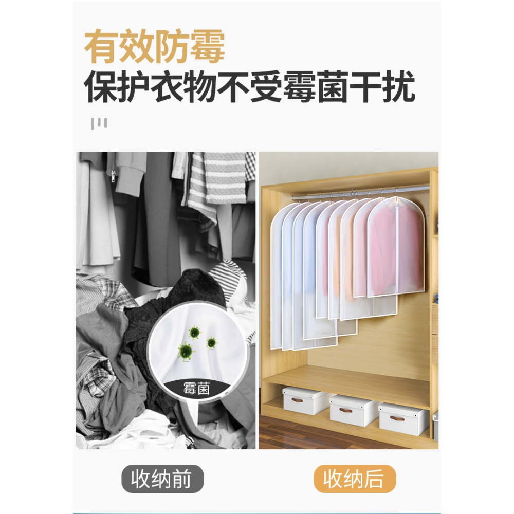 衣服防塵罩掛衣袋衣物防塵袋掛式保護套子全封閉衣櫃大衣衣袋家用-細節圖8