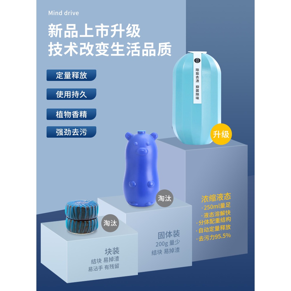 潔廁靈馬桶藍泡泡清潔劑家用廁所自動除臭寶除垢去異味清香型神器-細節圖2