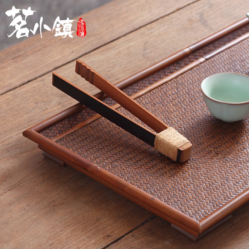 茶夾茶杯茶葉竹夾子鑷子竹製日式復古茶具茶道配件功夫泡茶洗杯夾-細節圖3