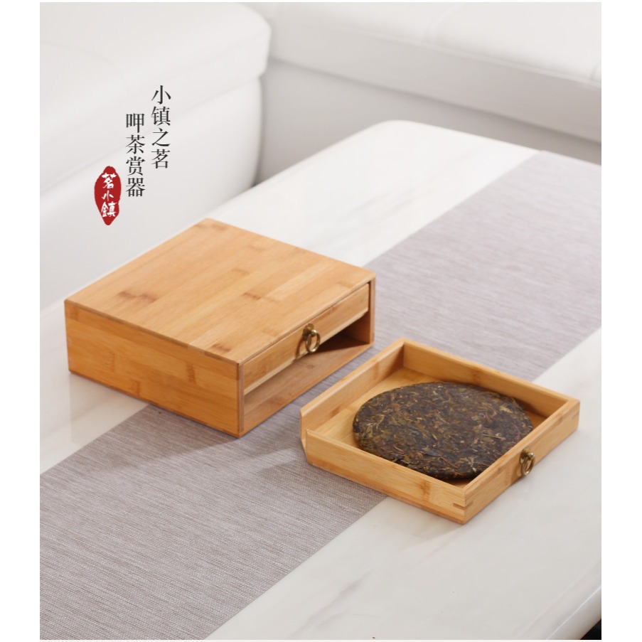 分茶盤竹製功夫白茶開茶盤茶刀茶針茶道零配復古日式實木普洱茶盒-細節圖9